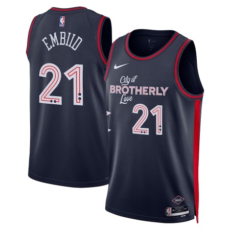 Maillot Homme Philadelphia 76ers Joel Embiid 2023-24 Nike City Edition Navy Swingman Maillot Homme Philadelphia 76ers Joel Embiid 2023-24 Nike City Edition Navy Swingman